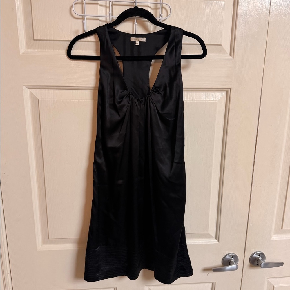 NWT Matty M 100% Silk Black Scoop Neck Mini Dress